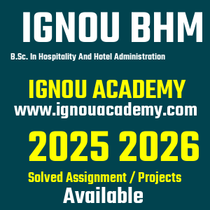 IGNOU BHM SOLVED ASSIGNMENT 2025 2026